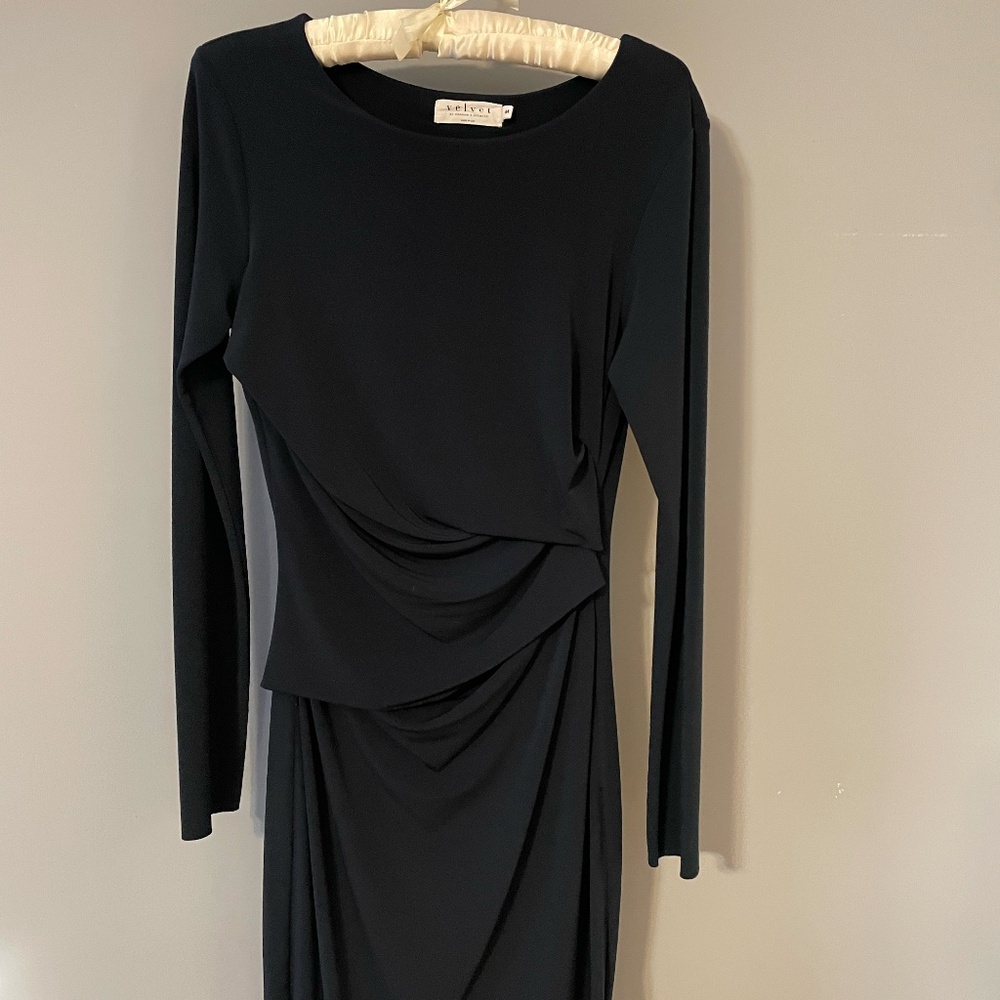 Cute Velvet Brand Navy Blue Dress